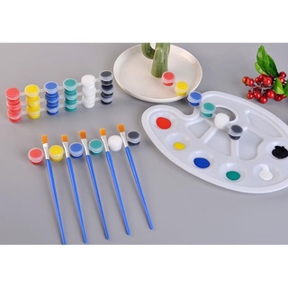 Paint Palettes◈۞Watercolor Paint Palette Artist Circular Plastic pigment Plate box 10 Holes Easy Cle