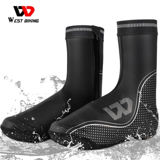 WEST BIKING Cycling Shoe Covers Bicycle Boot Covers Reflective Overshoes Toe Warmer Protector Waterp