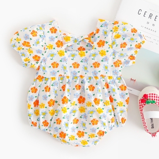 Cute Newborn Baby Girls Floral Romper Bodysuit Short Sleeve Summer Clothes 0-18 Months (5)