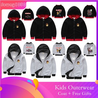 ROBLOX New Baby Kids Zipper Jacket Coat Unisex Boys Girls Spring Autumn Printed Hooded Outerwear