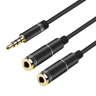 3.5mm Stereo Audio Male to 2 Female Headphone Mic Y Splitter Cable Audio Connector