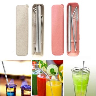 Box Packing Metal Drinking Reusable Straws+Cleaner Brush (1)