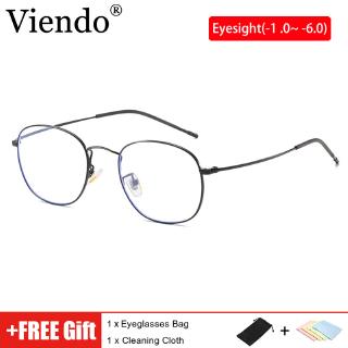 Viendo Graded Eyeglasses With Grade -50/100/150/200/250/300/350/400/450/500/550/600 For Women Men NearSighted Fashion Metal Glasses Frame