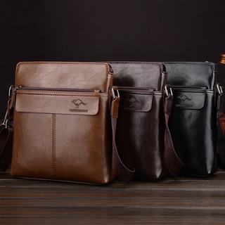 men sling bag❡ஐKangaroo quality men's bag business temperament leather briefcase fine messenger shou