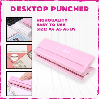 KW-TRIO Adjustable 6-Hole Desktop Punch Puncher for A4 A5 A6 B7 Dairy Planner Six Ring Binder (4)