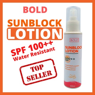 【high quality】 [BOLD] SUNBLOCK LOTION 100++ SPF UVA/UVB protection water Resistant clinically proven