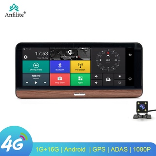 Anfilite 8 inch Android Dashboard 4G ADAS Dash Cam Navigation GPS Bluetooth Car Video Recorder Dual
