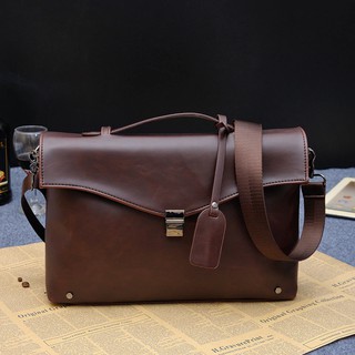 Man Briefcase crazy horse Men Leather Bags Male Shoulder Bag (1)