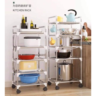 [Divi-Kart] 5 Layer Kitchen Pot Rack Multi-functional Kitchen Stand Rack Stainless Steel Cookware Or