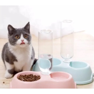 Pet Bowl Cat Bowl Dog Bowl 2 in 1 Food Bowl Drinking Bottle Set Puppy Kitty Food Bowls Water Bowl
