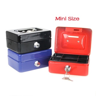 Mini Petty Cash Money Box Stainless Steel Security Lock Lockable Metal Safe Small Fit for House Deco