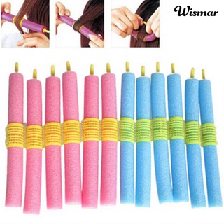 Wismar 12Pcs Women Sponge Hair Curlers Roller Heatless DIY Salon Hairdressing Tool