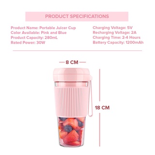 Portable Blender Juicer Cup 4 Blade Smoothie Blender Mini Fruit Juice USB Rechargeable (9)