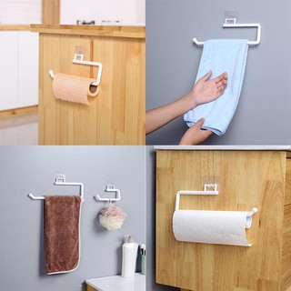 kitchen towel✟Under Cabinet Paper Roll Rack Kitchen Hanger Towel White Accessories Wall Holder paper