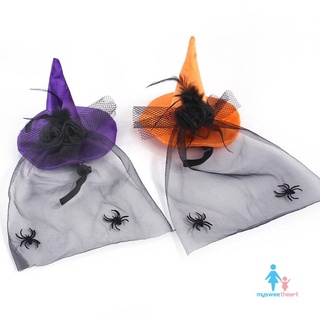【lowest】Headdress Funny Headdress Pet Dog Cat Halloween Hat Yarn Spider Headdress (2)