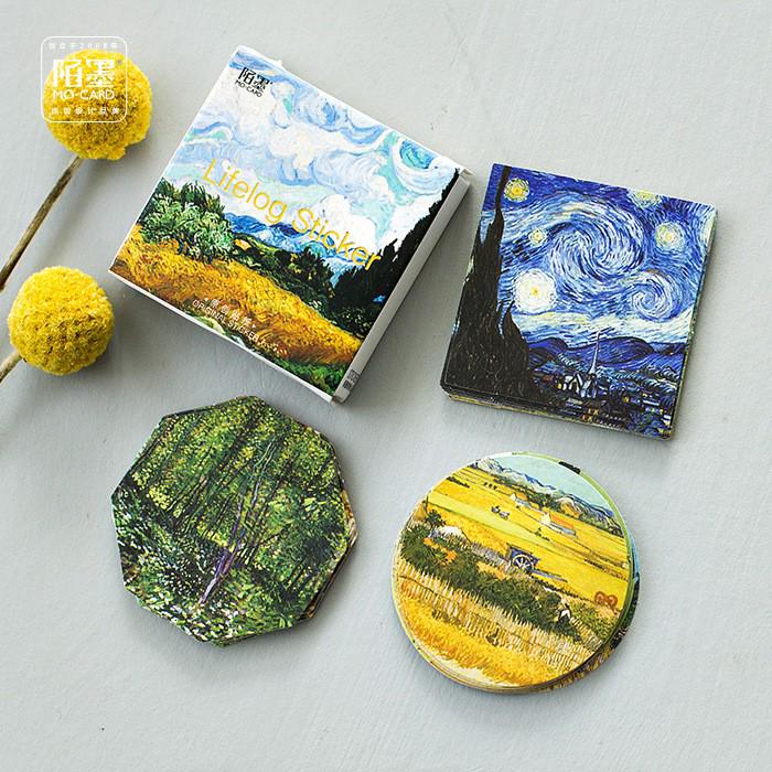 45 Pcs/lot Cute Van Gogh Oil Painting Mini Paper Sticker Decoration Diy (1)