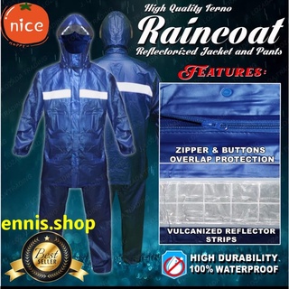 High Quality Raincoat and Pants with Reflective Strips