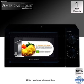 □▥♤American Home 20L Mechanical Microwave Oven (Black)