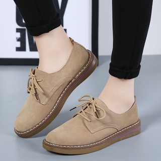 Students Oxfords Shoes for Women Lace Up Genuine Leather Women Flats Casual Ladies Shoes TLbN