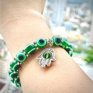 Hamsa fatima hand evil eye lucky charm bracelet