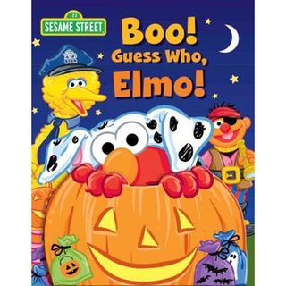 (PRE LOVED BOARDBOOK) Sesame Street: Boo! Guess Who, Elmo! Lift the Flap Board Book Halloween (1)