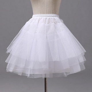 Girls Hoopless Petticoat Kids 4 Layers Short Crinoline Slip Baby Princess Dress Underskirt Child Wed