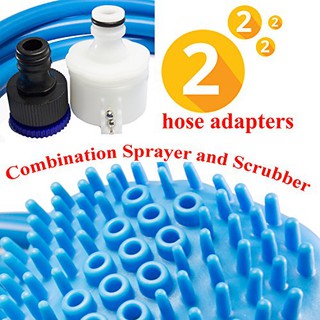 PET BATHING TOOL SCRUBBER AND WATER SPRAYER HOSE (2)
