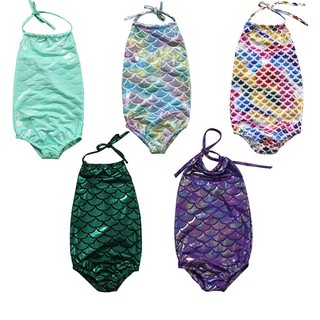 Baby Girls Kids Mermaid Swimmable Bikini Set Swimwear (1)