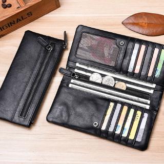 mens long wallet leather with multi card slots wallet zip fashionable wallet multi-function coin purse soft youth handphone&key wallet women