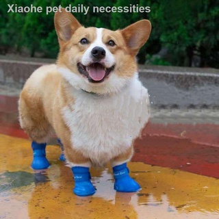 ❅﹊❃[Crazy Pet]Pet Dog Four Seasons Waterproof Rain Shoes Non-Slip Soft Silicone Rain Boots Walk Shoe (3)