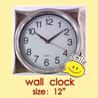 Wall clock 12”size silver