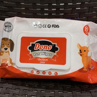 【Ready Stock】㍿✟Dono Pet Wipes 80pcs for Dogs | Cats (Animal Supplies)