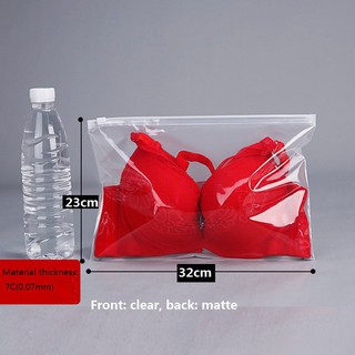 50pcs Plastic clothing Bag front clear back matt Zipper self sealing bag for underwear towel storage