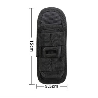 Tactical Flashlight Pouch Holster 360 Degree Rotatable Torch Bag Cover for Abdominal Belt Flashlight