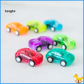 tsogto 4Pcs Mini Pull Back Transparent Car Vehicle Model Preschool Learning Kids Toy