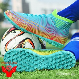【Ready Stock】35-45 Unisex Soccer Shoes Men TF High Top Ankle Football Boots Football Shoes Indoor Grass Cleats Training Shoes Turf Futsal Shoes Plus Size