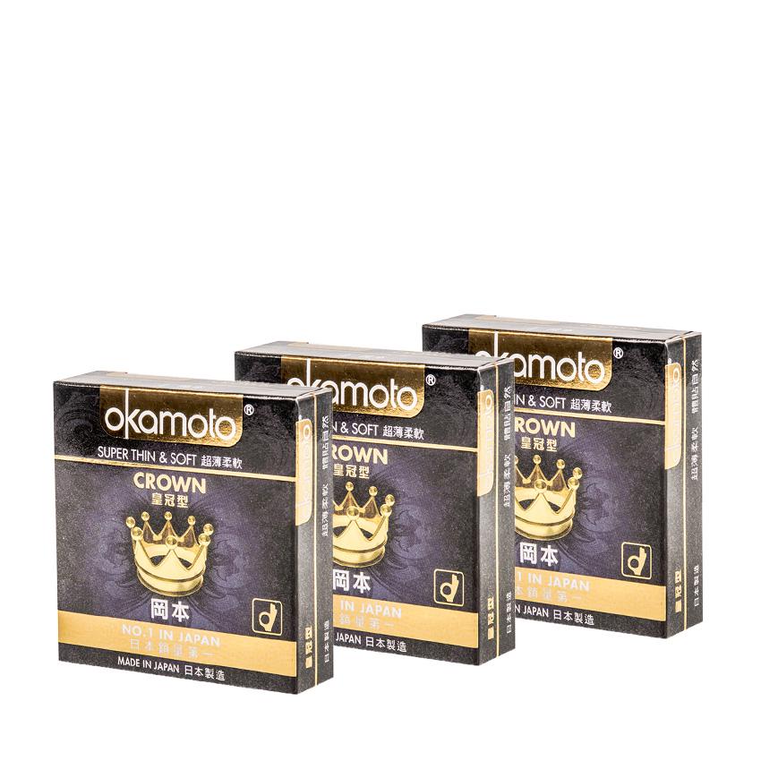 Okamoto Crown 3 boxes of 3s Super Thin & Soft Condoms