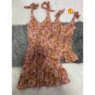 Mother and daughter sleeveless dress O150 (1)