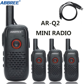 4PCS ABBREE AR-Q2 Professional Handy mini Walkie Talkie Mini VOX USB Charge UHF Two Way Radio Comuni