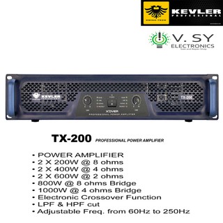 Kevler TX-200 1000W Professional Power Amplifier TX200 TX 200