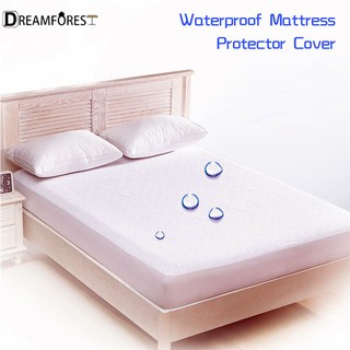 DF Waterproof White Soft Terry Cloth Mattress Protector Cover Dust Anti-mite Mattress Cover