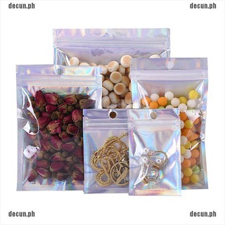 DF 10pcs Aluminum Foil Packaging Zip Lock Bag Clear Laser Jewelry Bag Seal Pouch CD