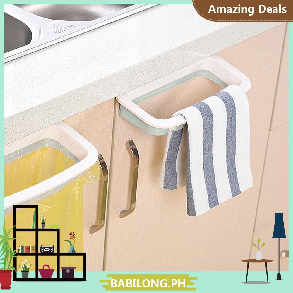 [BBL]-Hanging Cupboard Door Trash Towel Rack Storage Kitchen Cabinet Garbage Bag Holder