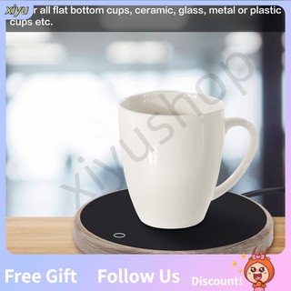 [READY STOCK] 220-240V Wood Grain Cup Warmer Heat Beverage Mug Mat Office Coffee Heater Pad SS●