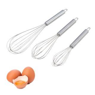 (8/10/12 Inches) Stainless Steel Egg Beater Hand Whisk Mixer Kitchen Tools Butter Blender