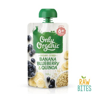 Only Organic Baby Food Banana, Blueberry & Quinoa Puree 120g (6+ mos)
