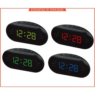 LED Alarm Clock Radio Digital AM/FM Radio Red tI2t