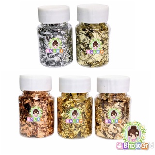 GOLD LEAF FOIL FLAKES FOR RESIN, CLAY & OTHER CRAFTS
