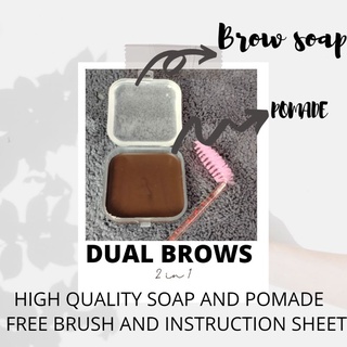DUAL BROWS 2 in 1 duo brows Brow soap with brow pomade on fleek bushy brows free brush