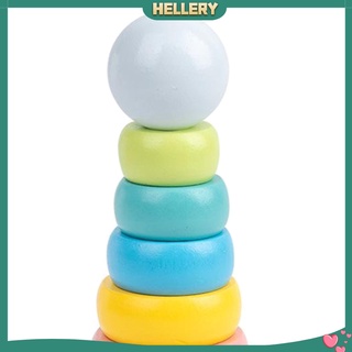 [HELLERY] Wooden Colorful Building Stacking Blocks Baby Educational Toy